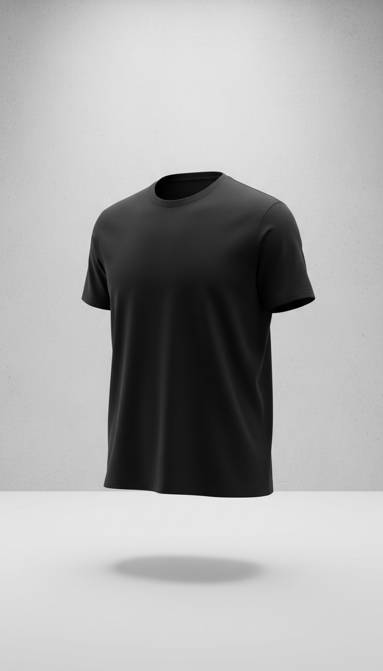 Ink black merino wool tee